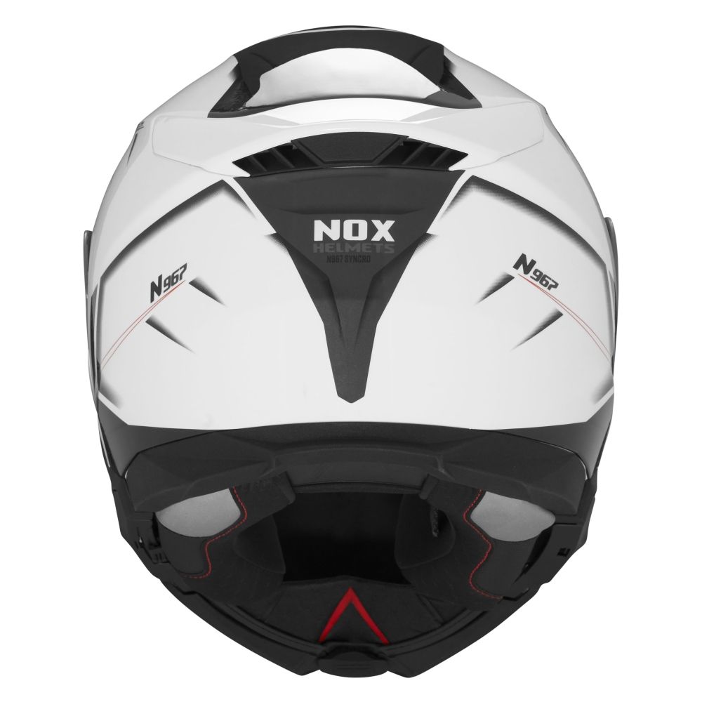 Nox Casque Modulable Moto Scooter N Synchro Blanc Rouge