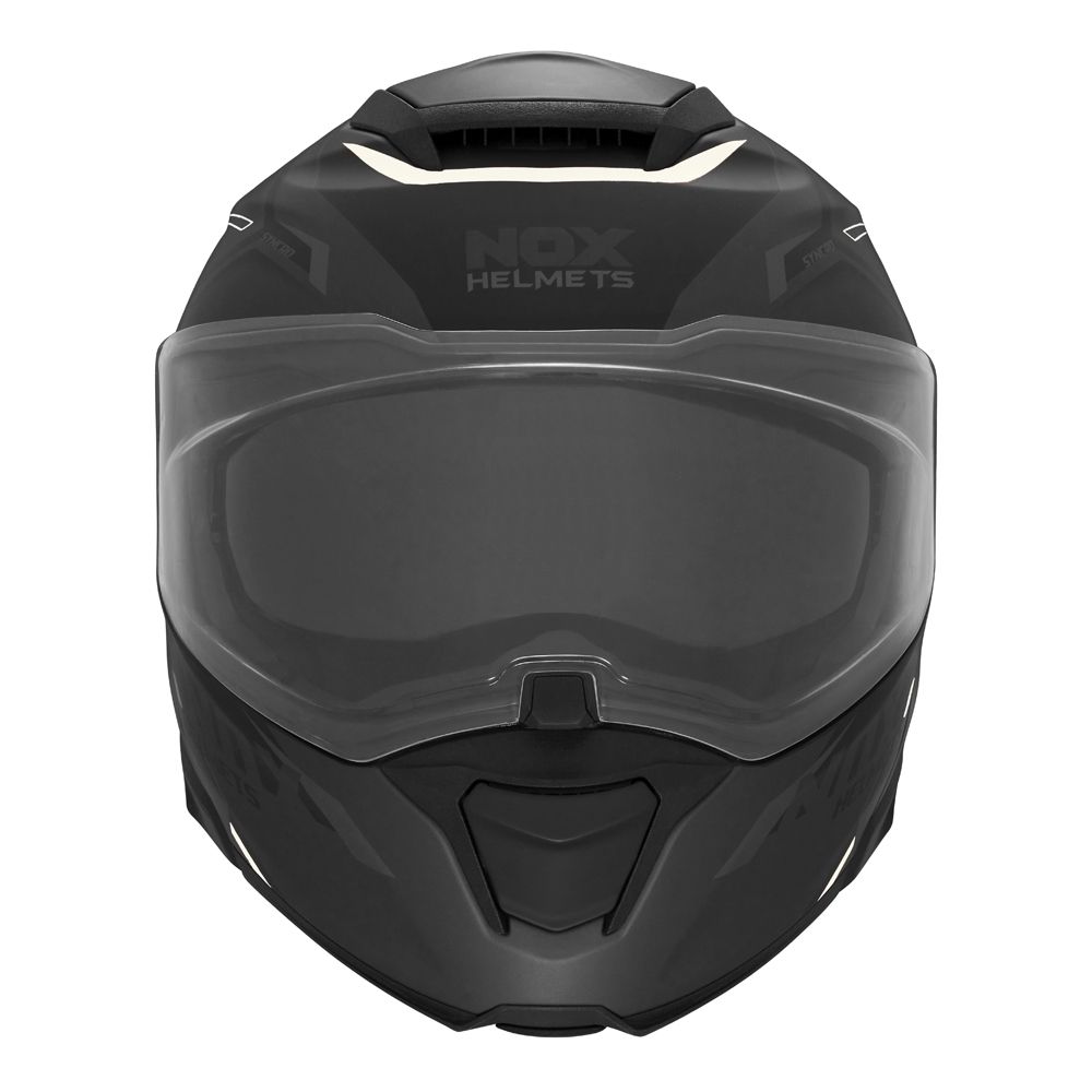 Nox Casque Modulable Moto Scooter N Synchro Noir Mat Blanc