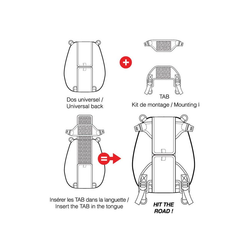 BAGSTER base universelle TAB TRADITIONNEL pour fixation sacoche réservoir moto - XAC210