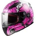 LS2 casque moto intégral FF353 RAPID POPPIES femme rose brillant