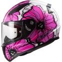 LS2 casque moto intégral FF353 RAPID POPPIES femme rose brillant