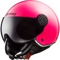 LS2 OF558 SPHERE LUX SOLID jet helmet motorcycle scooter woman gloss fluo pink