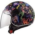 LS2 OF558 SPHERE LUX BLOOM jet helmet motorcycle scooter woman gloss black pink