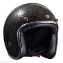 NOX casque jet vintage moto scooter N242 GLITTER noir pailleté