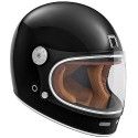 NOX casque intégral vintage FIBRE moto scooter REVENGE noir brillant