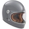 NOX casque intégral vintage FIBRE moto scooter REVENGE gris brillant