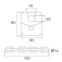 CHAFT FR SECURITY chain FR1612 L 1m - SRA - AV184