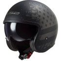 LS2 casque jet moto scooter vintage OF599 SPITFIRE BLACK FLAG noir titane mat