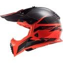 LS2 casque cross enduro quad trail MX437 FAST EVO ROAR noir rouge mat