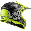 LS2 casque cross enduro quad trail MX437 FAST EVO CRUSHER noir fluo brillant