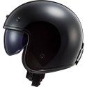 LS2 casque jet moto scooter vintage FIBRE OF601 BOB SOLID noir mat