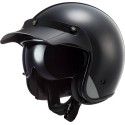 LS2 OF601 BOB SOLID vintage jet FIBER helmet moto scooter matt black