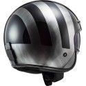 LS2 casque jet moto scooter vintage FIBRE OF601 BOB LINES JEANS noir gris brillant