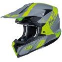 HJC casque moto cross enduro quad i50 ERASED MC-4HSF gris fluo noir mat