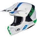 HJC casque moto cross enduro quad i50 ERASED MC-24SF blanc bleu vert mat