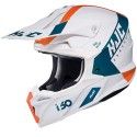 HJC casque moto cross enduro quad i50 ERASED MC-47SF blanc bleu orange mat