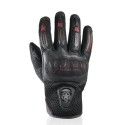 HARISSON gants LEADER EVO cuir & textile RACING moto scooter été homme noir-rouge EPI