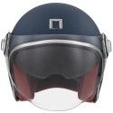 NOX casque jet vintage moto scooter HERITAGE bleu mat