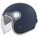 NOX casque jet vintage moto scooter HERITAGE bleu mat