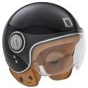 NOX casque jet vintage moto scooter IDOL noir brillant