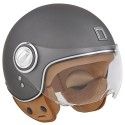 NOX casque jet vintage moto scooter IDOL titane mat