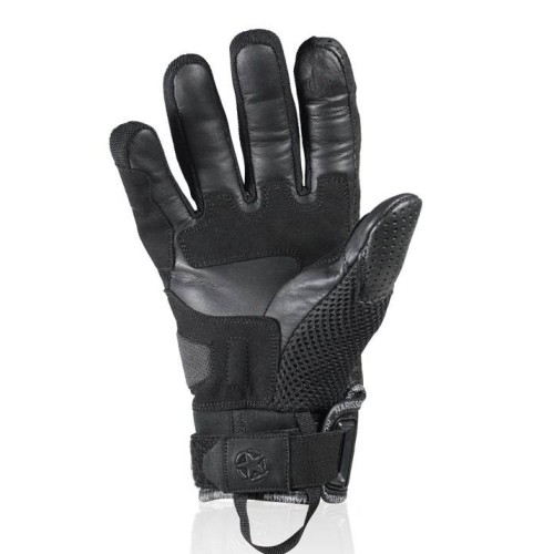 HARISSON BEL AIR man summer motorcycle scooter leather & textile gloves EPI black