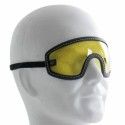 CHAFT paire de lunettes pour casque jet rétro moto scooter en cuir noir