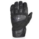 HARISSON MARSHALL man summer motorcycle scooter leather & textile gloves black 