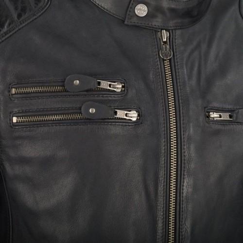 SEGURA motorcycle VENTURA vintage all seasons man leather waterproof jacket black-grey SCB1498