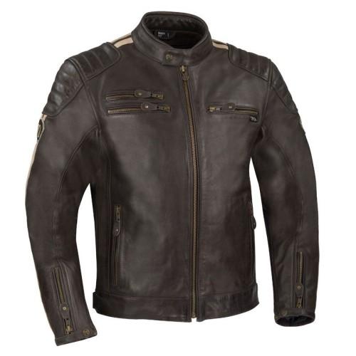 SEGURA motorcycle VENTURA vintage all seasons man leather waterproof jacket brown-beige SCB1494