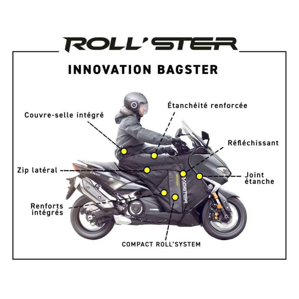 BAGSTER ROLL'STER tablier protection hiver été étanche PIAGGIO MP3 / 125 / 300 / 400 / 500 HPE 2014 2021 - XTB360