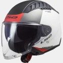 LS2 casque jet moto scooter OF600 COPTER URBAN blanc rouge mat