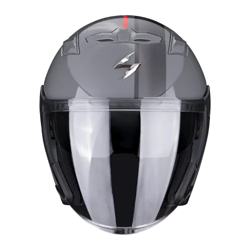 scorpion-casque-jet-exo-230-sr-moto-scooter-gris-rouge
