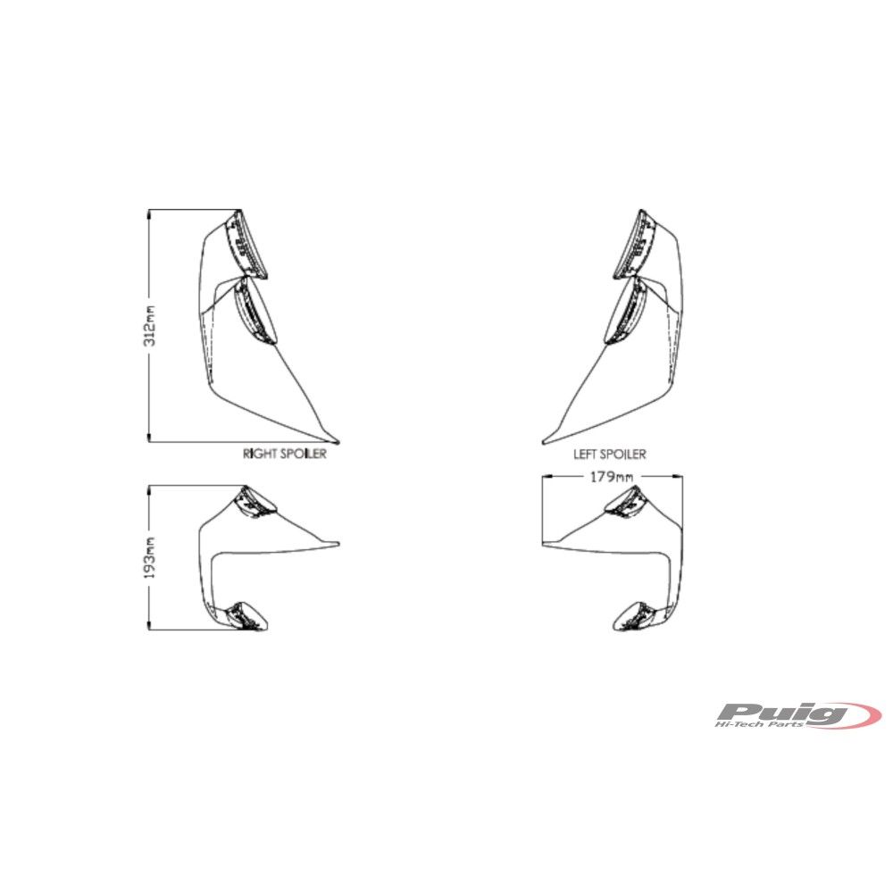 PUIG GP front wing kit BMW S1000RR / 2019 2022 ref 20522