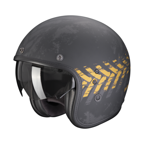 SCORPION helmet BELFAST EVO NEVADA jet moto scooter matt Black Gold