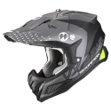 SCORPION casque cross VX-22 AIR ARES moto scooter Noir mat Argent