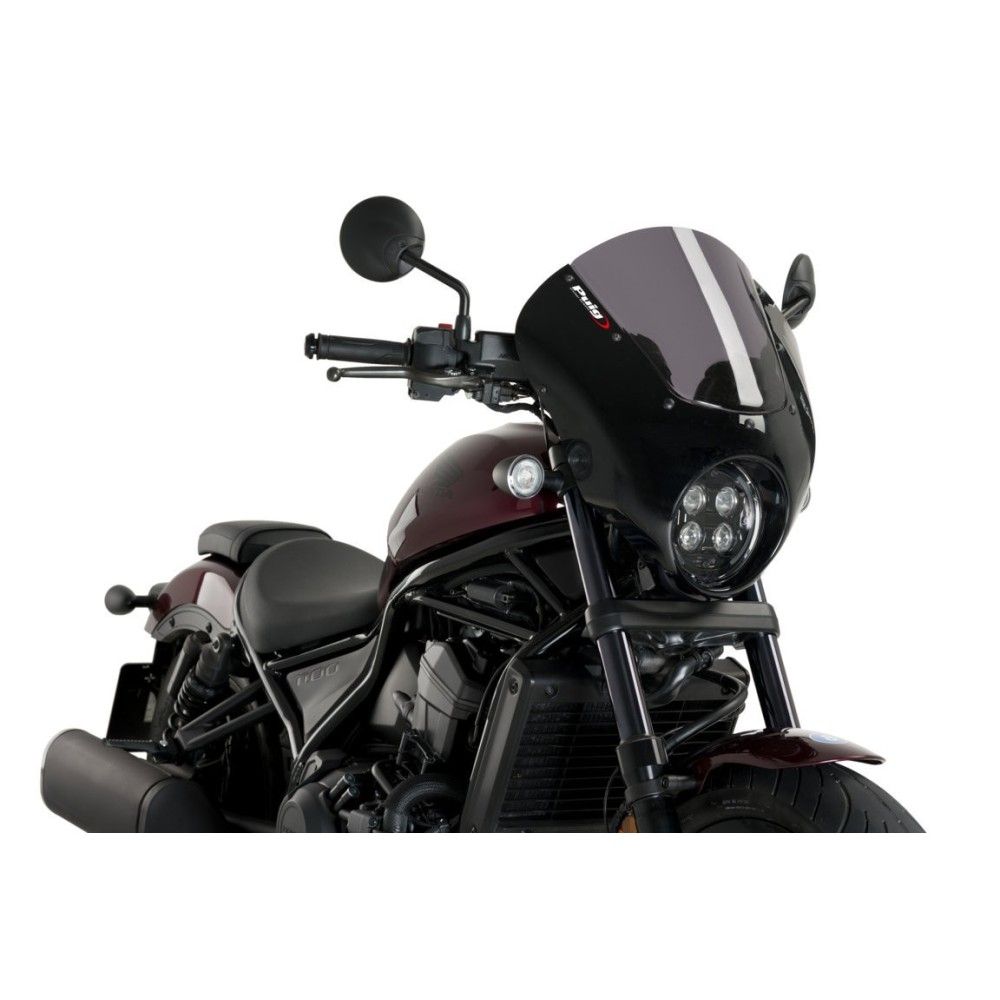 PUIG ANARCHY DARK NIGHT shiny black semi-fairing HONDA CMX 1100 REBEL / DCT / 2021 2024 ref 21104