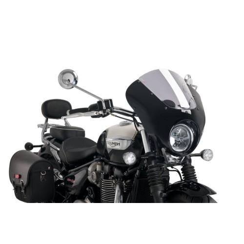 PUIG ANARCHY DARK NIGHT semi-carénage TRIUMPH BONNEVILLE SPEEDMASTER / 2018 2024 ref 21115