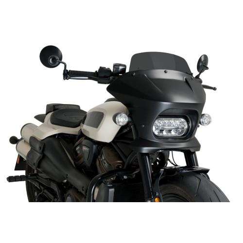 PUIG FURY TOURING semi-fairing matt black HARLEY DAVIDSON SPORTSTER S RH1250S / 2021 2024 ref 21588