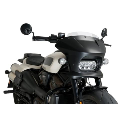 PUIG FURY SPORT semi-carénage noir mat HARLEY DAVIDSON SPORTSTER S RH1250S / 2021 2024 ref 21587