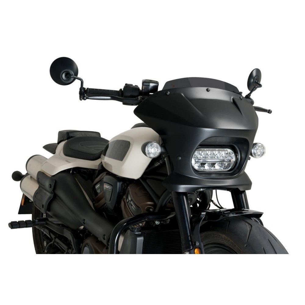 PUIG FURY SPORT semi-carénage noir mat HARLEY DAVIDSON SPORTSTER S RH1250S / 2021 2024 ref 21587