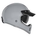 NOX casque intégral cross vintage moto scooter SEVENTY gris nardo brillant