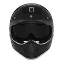 NOX casque intégral cross vintage moto scooter SEVENTY noir brillant