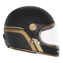 NOX motorcycle scooter vintage integral helmet REVENGE STROBE matt black / gold