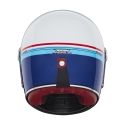 NOX motorcycle scooter vintage integral helmet REVENGE STROBE pearl white / blue / red