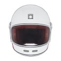 NOX casque intégral vintage moto scooter REVENGE STROBE blanc perle / bleu / rouge