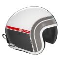 NOX casque jet vintage moto scooter NEXT TRACKER blanc / rouge