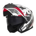 NOX casque modulable moto scooter N966 FOCAL blanc / rouge