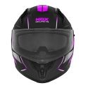 NOX casque intégral moto scooter N401 XENO noir mat / rose