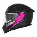 NOX casque intégral moto scooter N401 XENO noir mat / rose